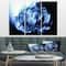 Designart - Fractal 3D Blue Glass Pattern - Abstract Canvas Art Print